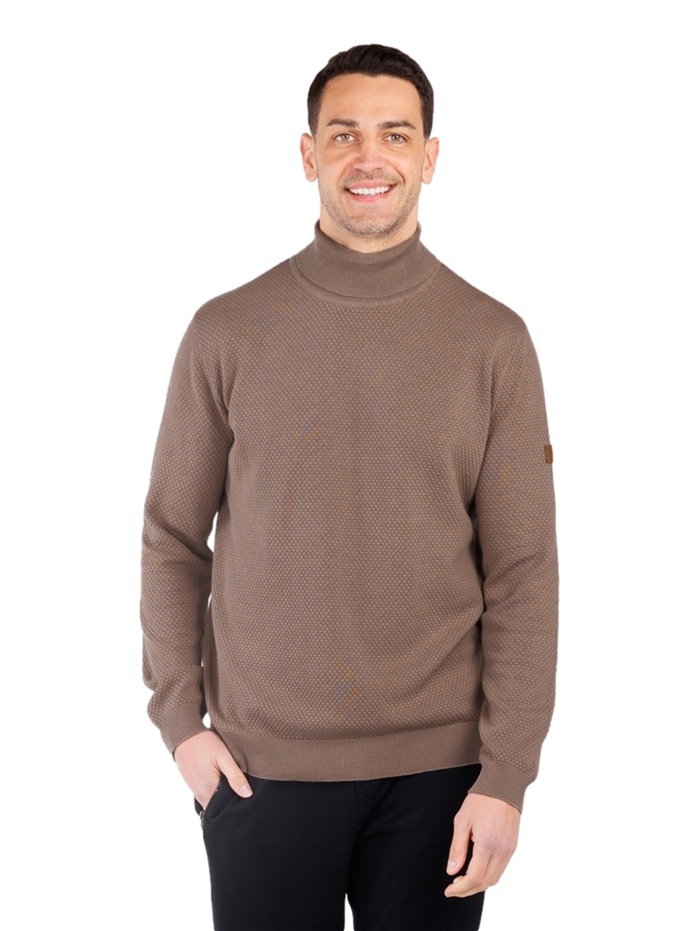 Key Largo Pullover 'Award' i brun: forside