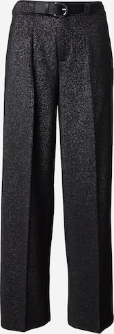 s.Oliver Широкий Брюки со складками в Черный: спереди