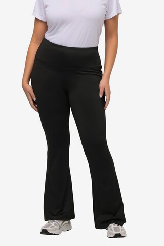 Ulla Popken Flared Leggings in Schwarz: predná strana