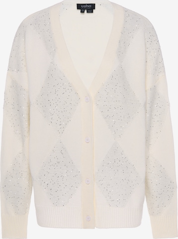 Cardigan usha BLACK LABEL en blanc : devant