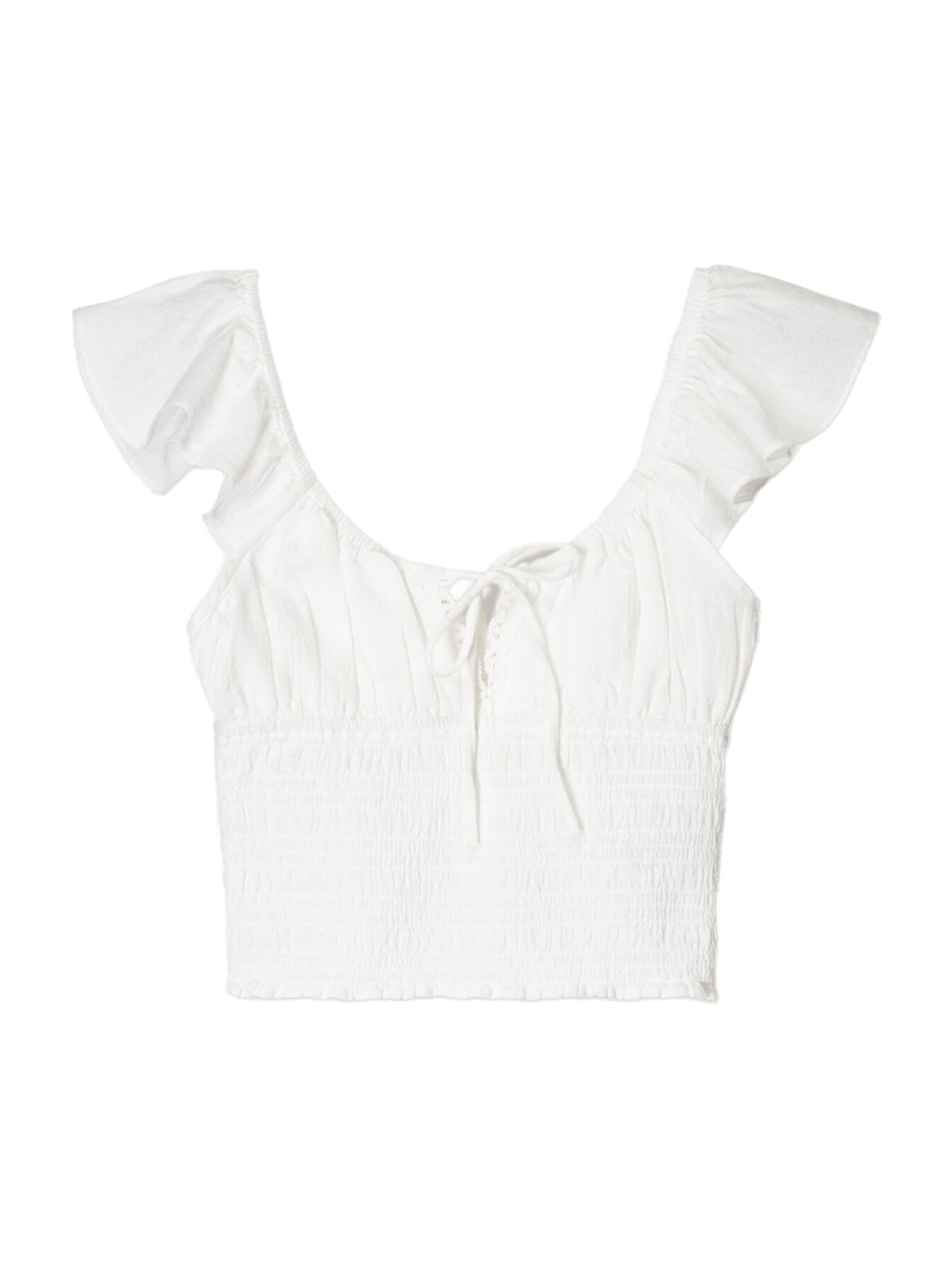 Bershka Top – bílá: přední strana