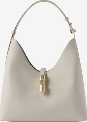 FURLA Taška přes rameno 'Furla Sac Bandoulière M Goccia Cuir Gris/Blanc' – bílá: přední strana