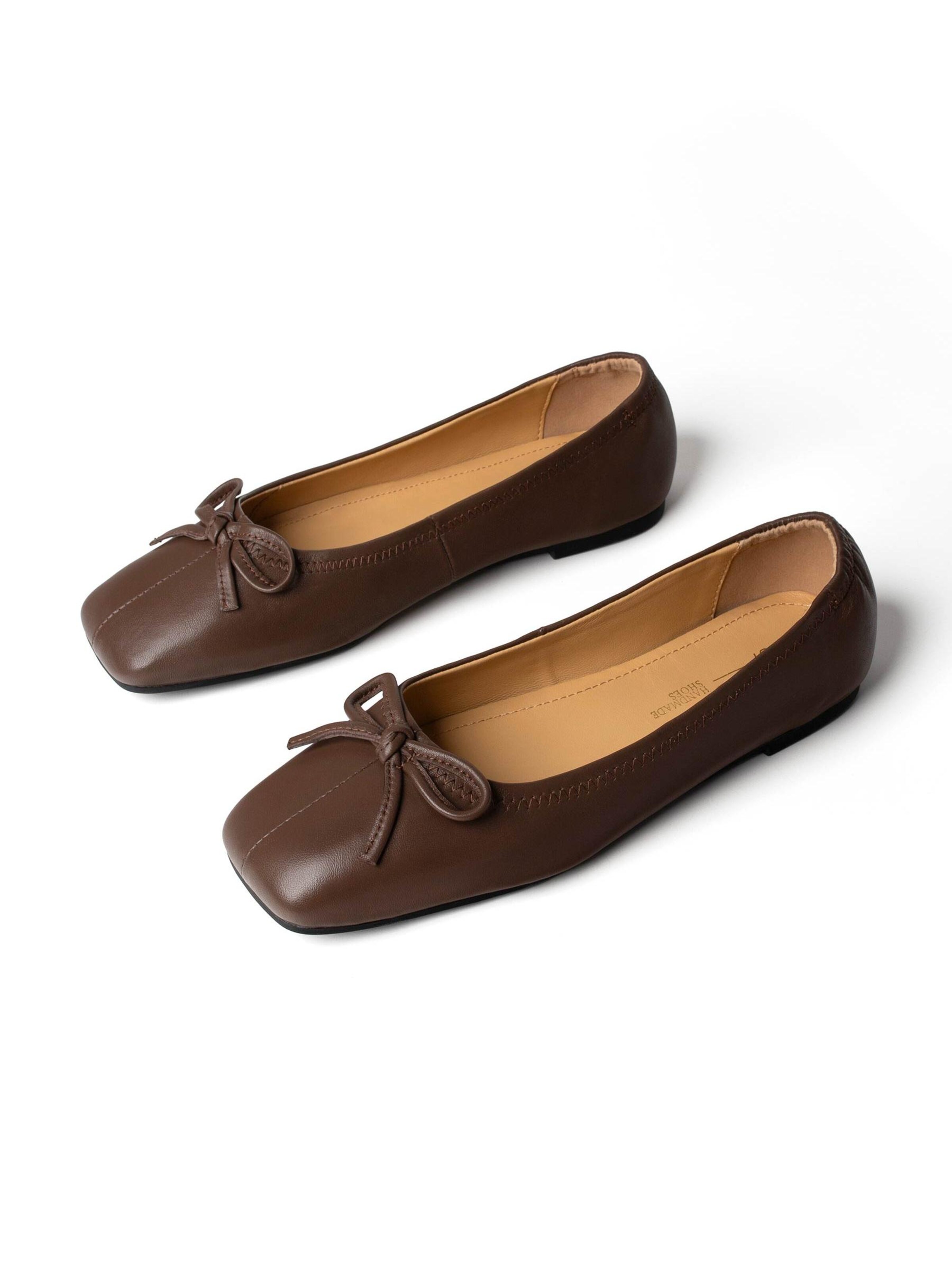 L37 HANDMADE SHOES Ballerinasko 'GOLDEN HOURS WE HAD' i brun