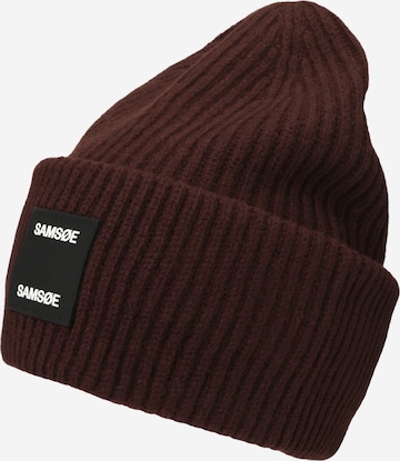 Samsøe Samsøe כובעי צמר 'AMA' בחום: מלפנים