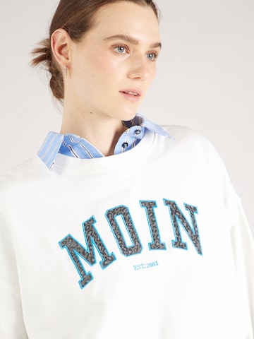 DerbeSweater majica 'Moin' - bijela boja