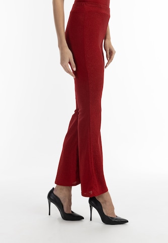 faina Flared Broek in Rood