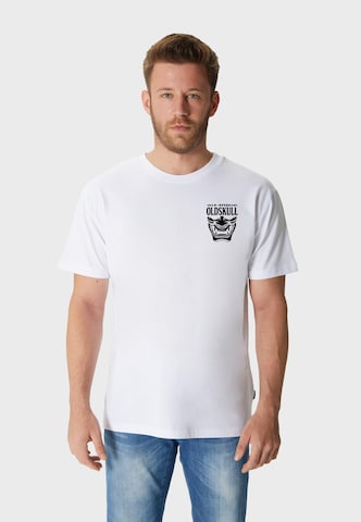 Oldskull Shirt 'Asian Triple Mask' in White: front