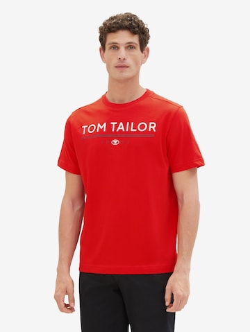 T-Shirt TOM TAILOR en rouge : devant