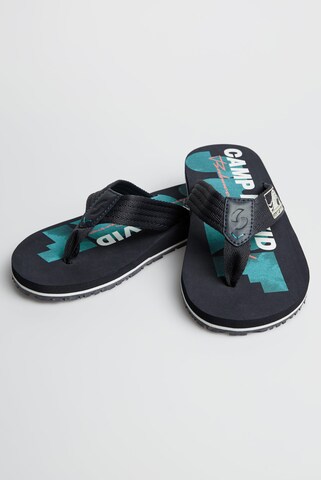 CAMP DAVID T-Bar Sandals in Blue: front
