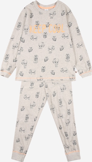 SANETTA Pyjamas i grå / ljusgrå / orange, Produktvy