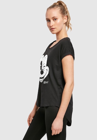 Maglietta ' Disney Mickey Mouse Since Beaten Face CHAR CADT with Ladies Long Slub Tee ' di F4NT4STIC in nero