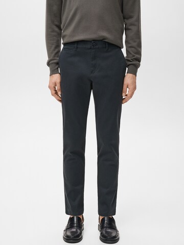 MANGO MAN Zúžený Chino kalhoty 'PRATO' – modrá: přední strana