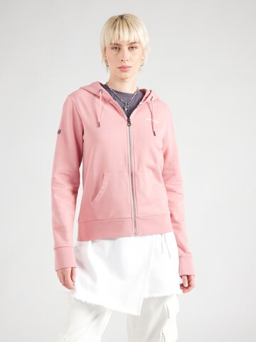 Superdry Кофта на молнии в Ярко-розовый: спереди
