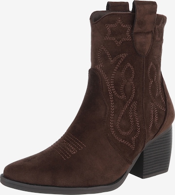 Ital-Design Cowboy Boots in Brown: front
