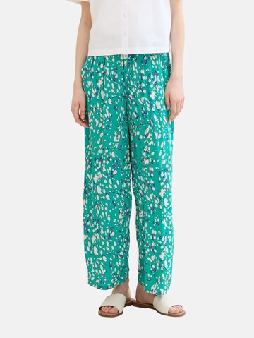 TOM TAILOR DENIM Wide leg Pants in Green: front