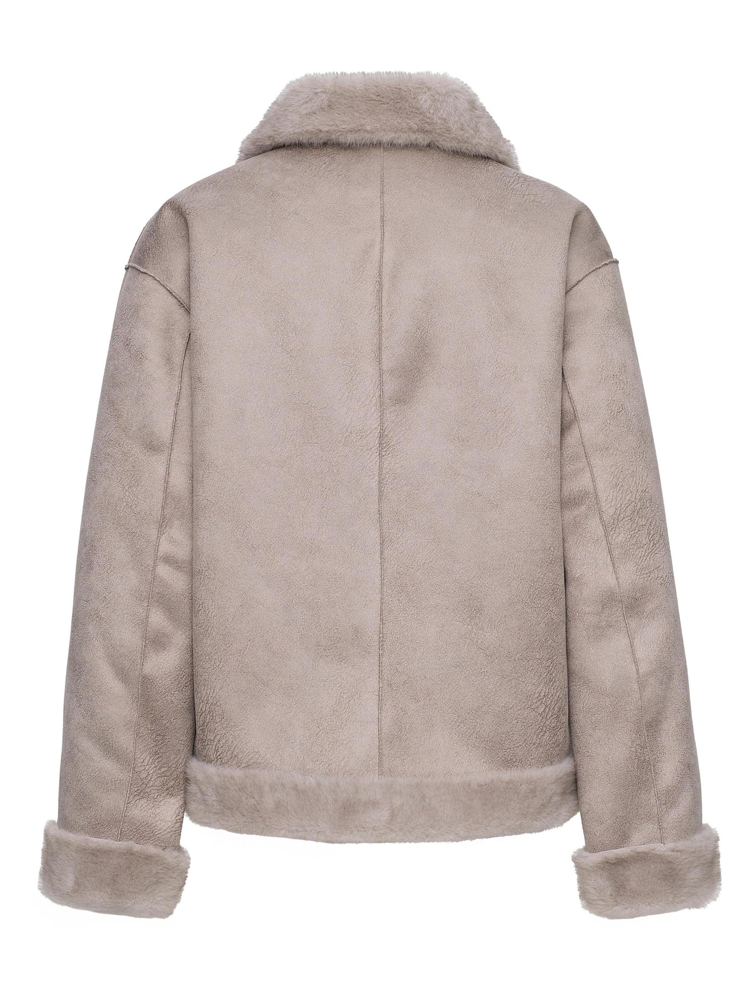 MANISA Between-season jacket 'Kunstpelzjacke' in Grey