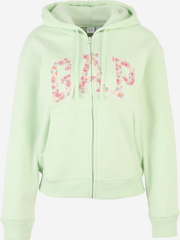 Gap Petite Sweatjacke 'HERITAGE' in Grün: Vorderseite