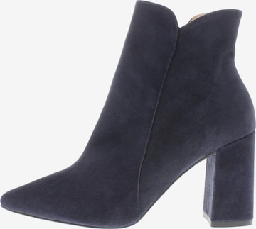 XAVER LUIS Schuhmanufaktur Booties 'VERO - Spitze Stiefelette mit Blockabsatz' in Blue: front