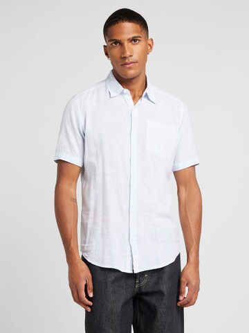QS Slim fit Button Up Shirt in Blue: front