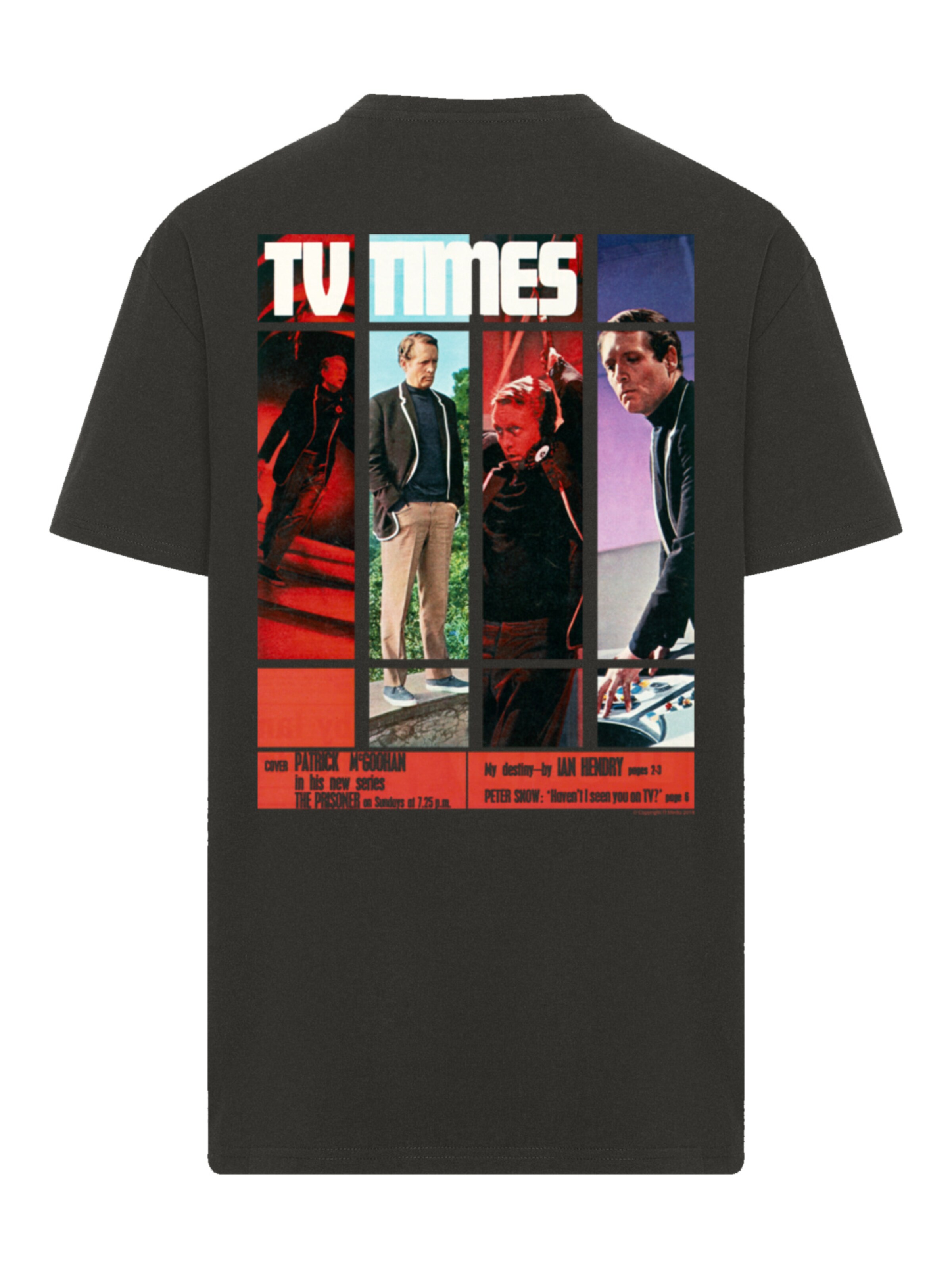 T-Shirt 'TV Times Patrick McGoohan The Prisoner 1967 Cover' F4NT4STIC en noir