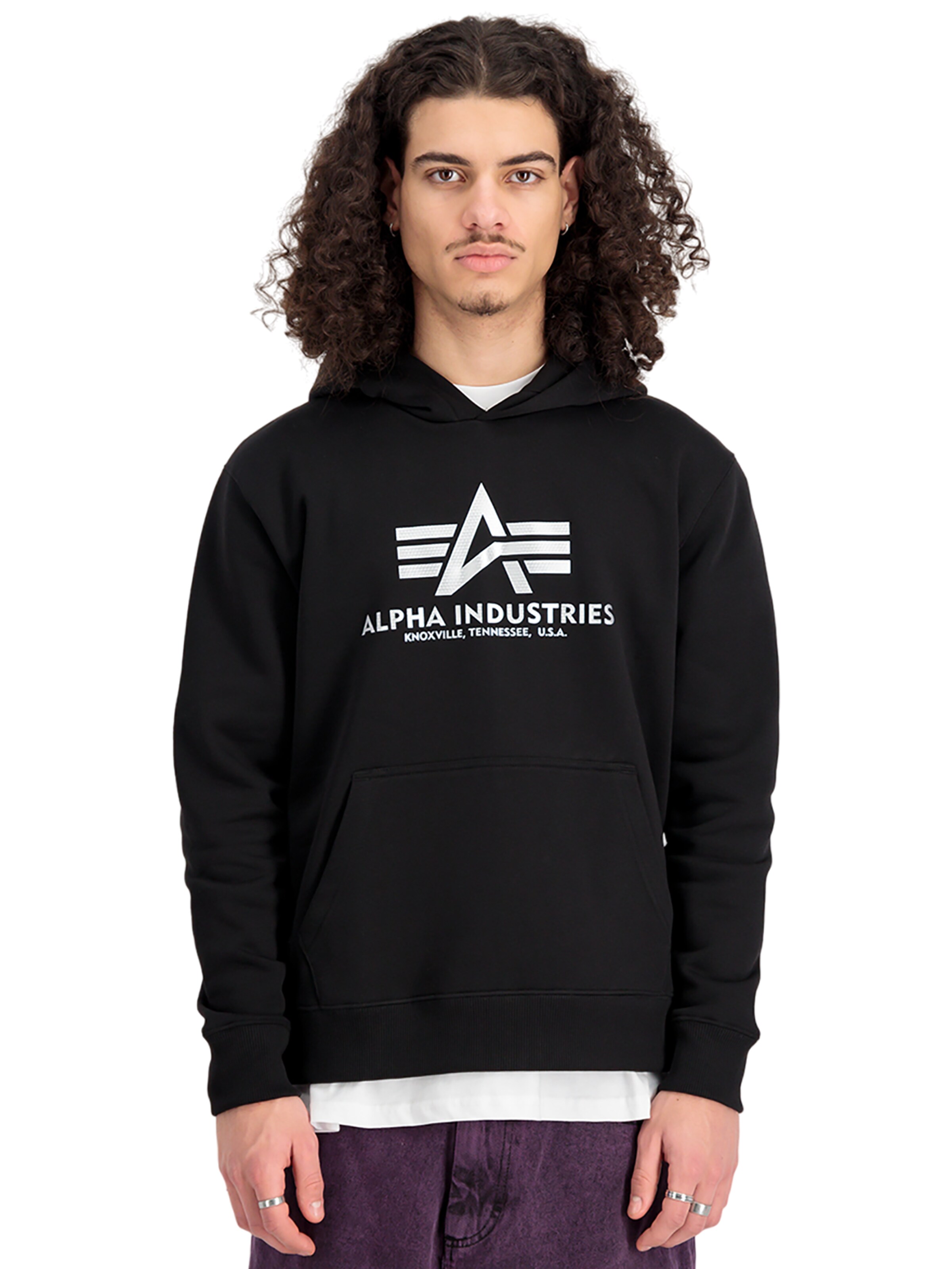 ALPHA INDUSTRIES Sweatshirt 'Carbon' in Black: front