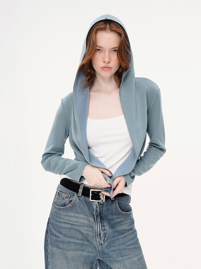 yoligex Overgangsjakke 'Modal Air Layer Hooded Sporty Jacket - Light Blue' i XL i lyseblå, Produktvisning