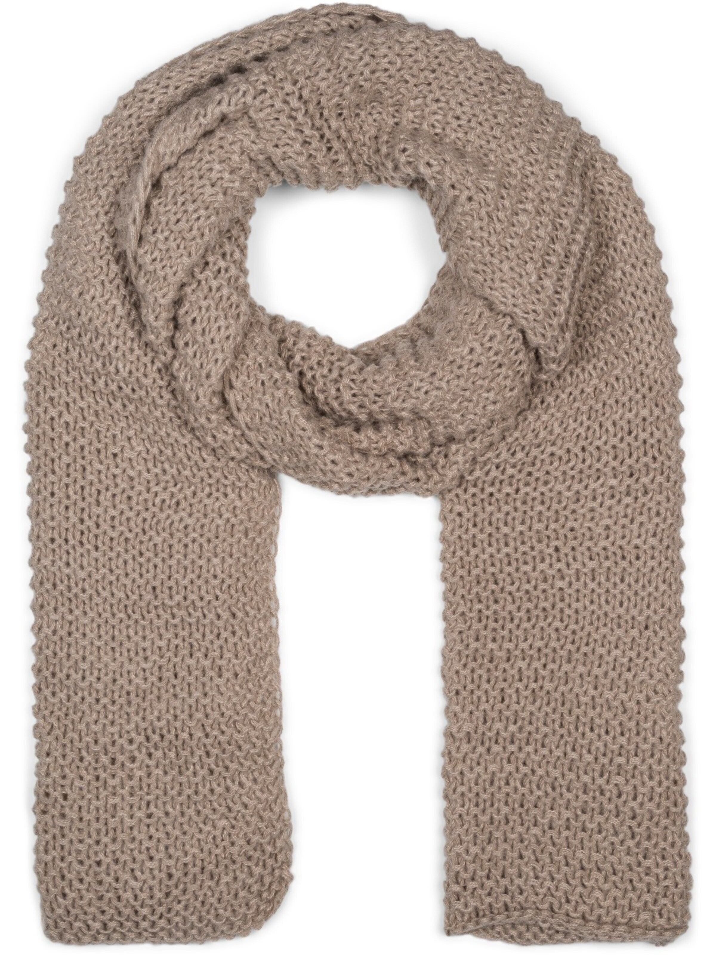 styleBREAKER Schal 'Langer Strick Schal mit Wellen Strickmuster'‌‌ in Grau: Vorderseite