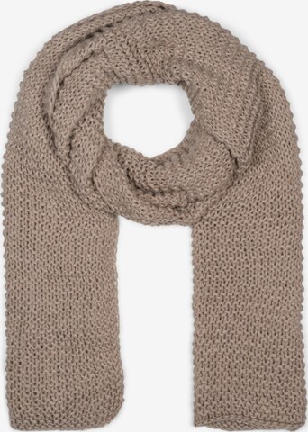 styleBREAKER Schal 'Langer Strick Schal mit Wellen Strickmuster' in Grau: Vorderseite
