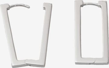 fejn Oorbellen 'Rectangle Huggie' in Zilver: voorkant