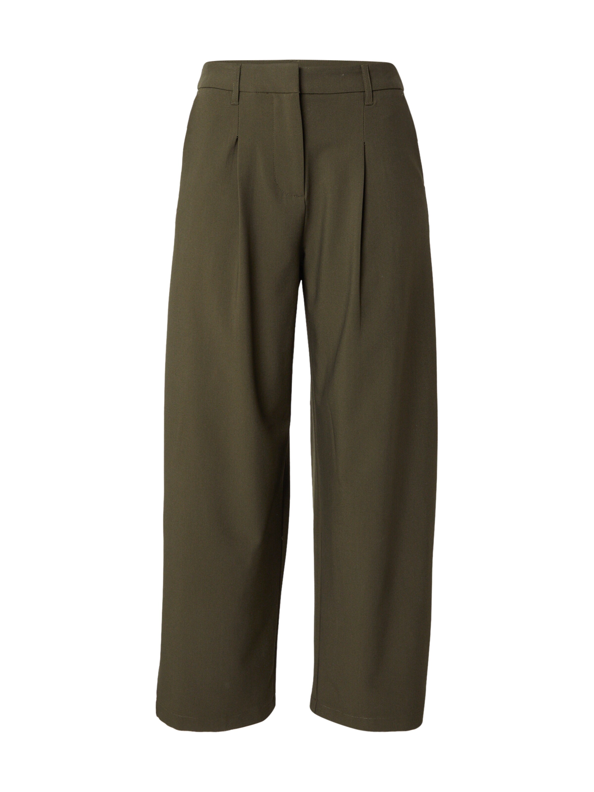 PIECES Barrel Pleat-Front Pants 'PCBosella' in Green: front
