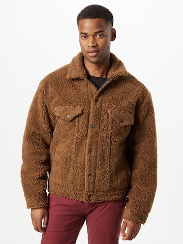 LEVI'S ®Prijelazna jakna 'Vintage Fit Sherpa Trucker' - smeđa boja: prednji dio