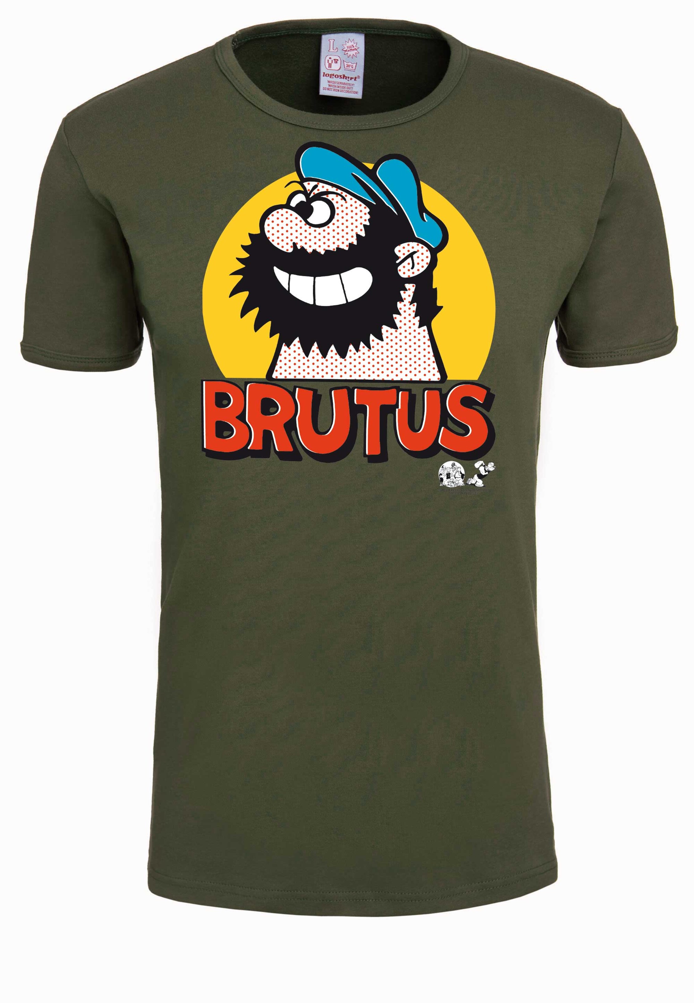 LOGOSHIRT Shirt 'Brutus - Pop Art' in Green: front