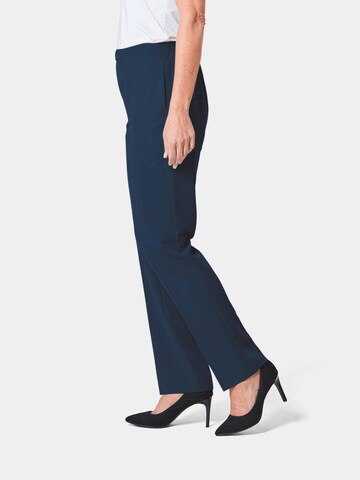 Goldner Regular Pleated Pants 'Martha' in Blue