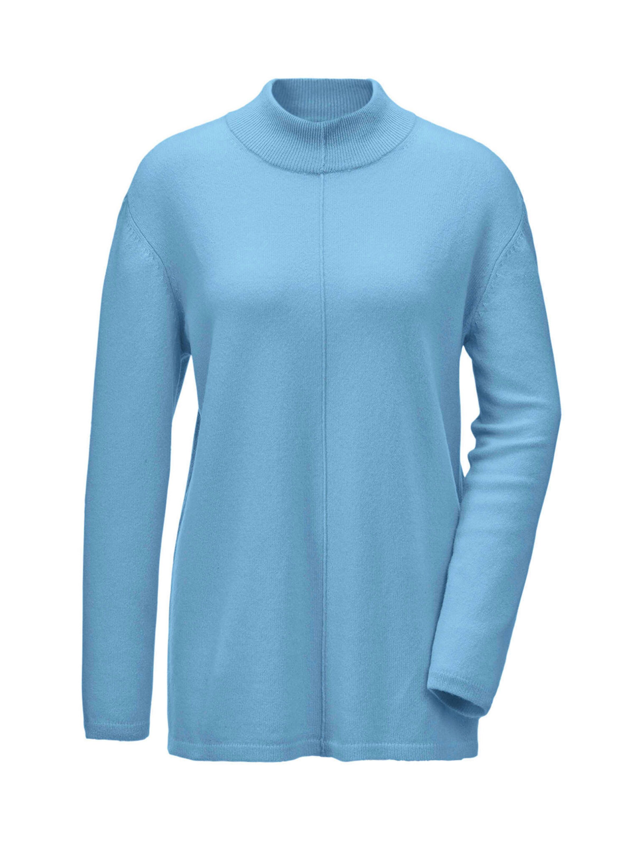 Goldner Pullover in Blau: Vorderseite