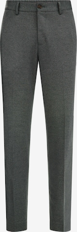 WE Fashion Slim fit Trousers with creases in Green: front