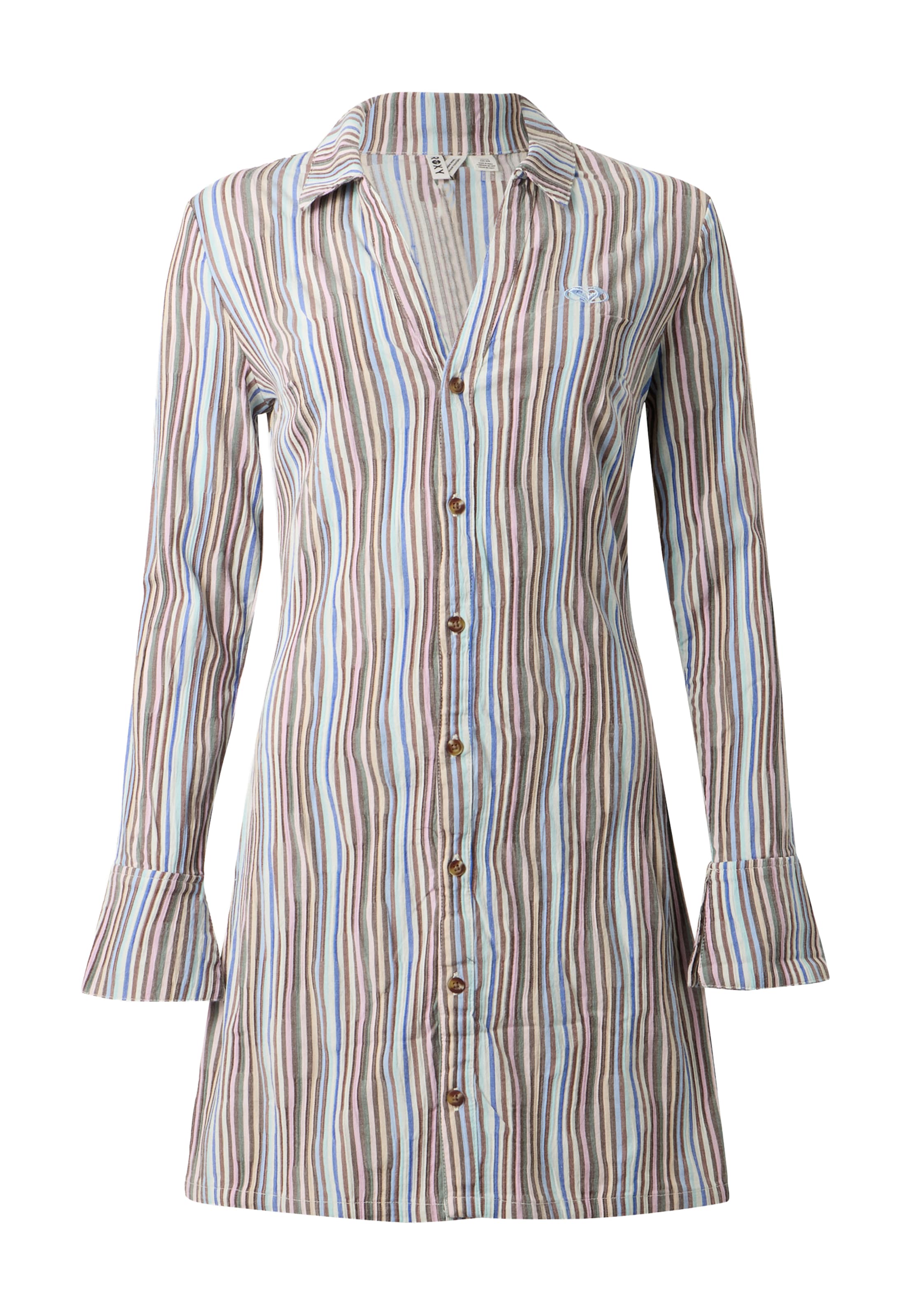 ROXY - Vestido camisero 'Remember The Time' en marrón: frente