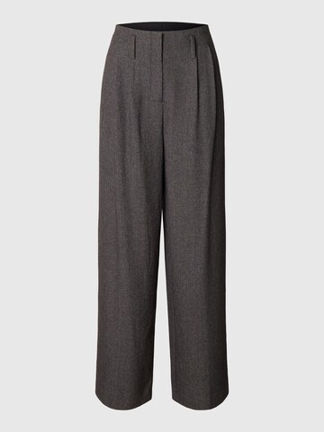 Wide Leg Pantalon à pince SELECTED en noir