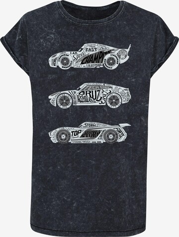 ABSOLUTE CULT Shirt 'Cars - Text Racers' in Zwart: voorkant