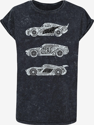 ABSOLUTE CULT T-Shirt 'Cars - Text Racers' in schwarz / weiß, Produktansicht