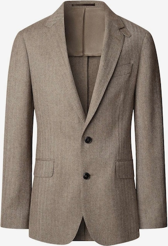 Hackett London Regular fit Business-colbert in Beige: voorkant