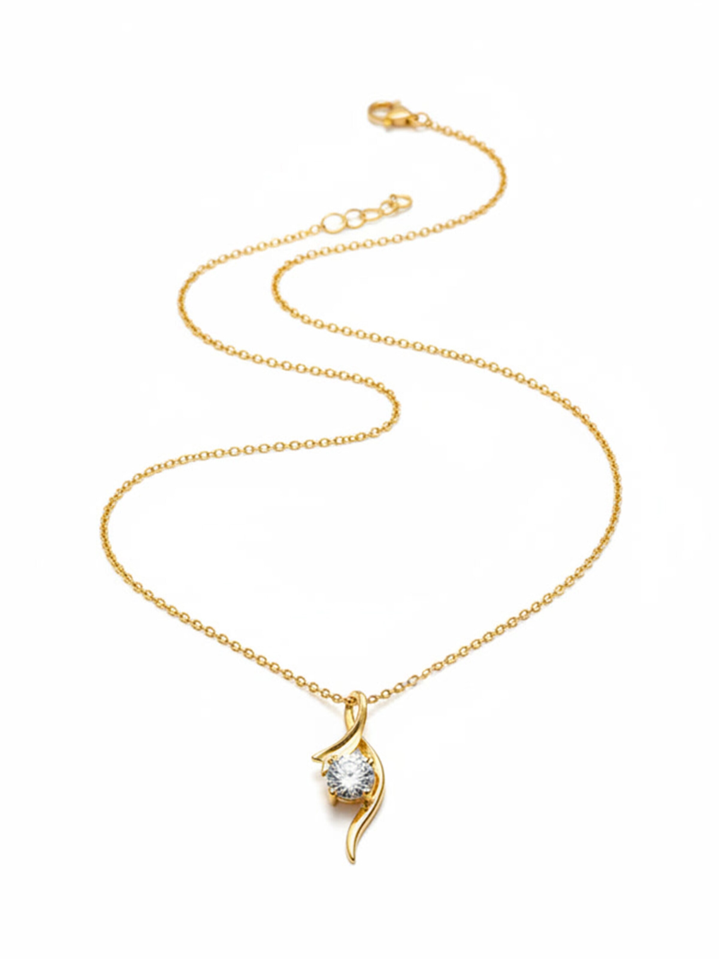 Staufergold Necklace 'Moissanit Halskette Swing – Eleganz in Bewegung' in Gold: front