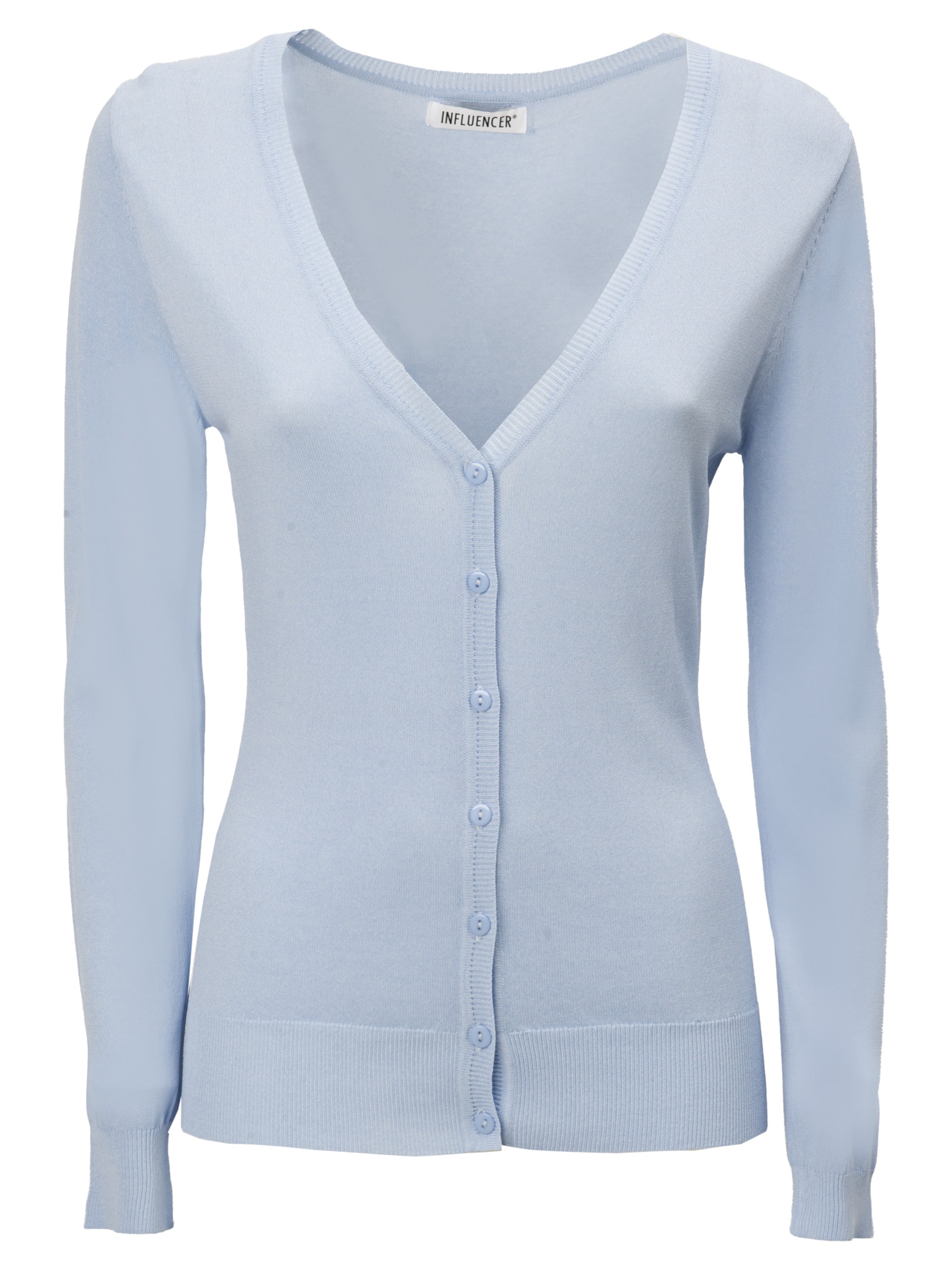 Influencer Πλεκτή ζακέτα σε μπλε: μπροστά