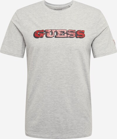 GUESS Majica | svetlo siva / rdeča / črna barva, Prikaz izdelka