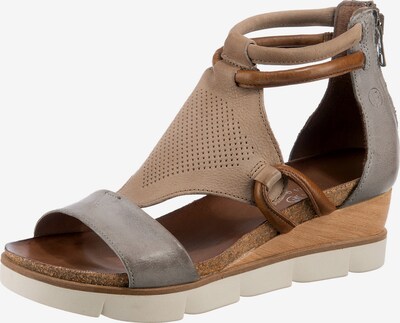 JOLANA & FENENA Keilsandalette in braun / grau, Produktansicht