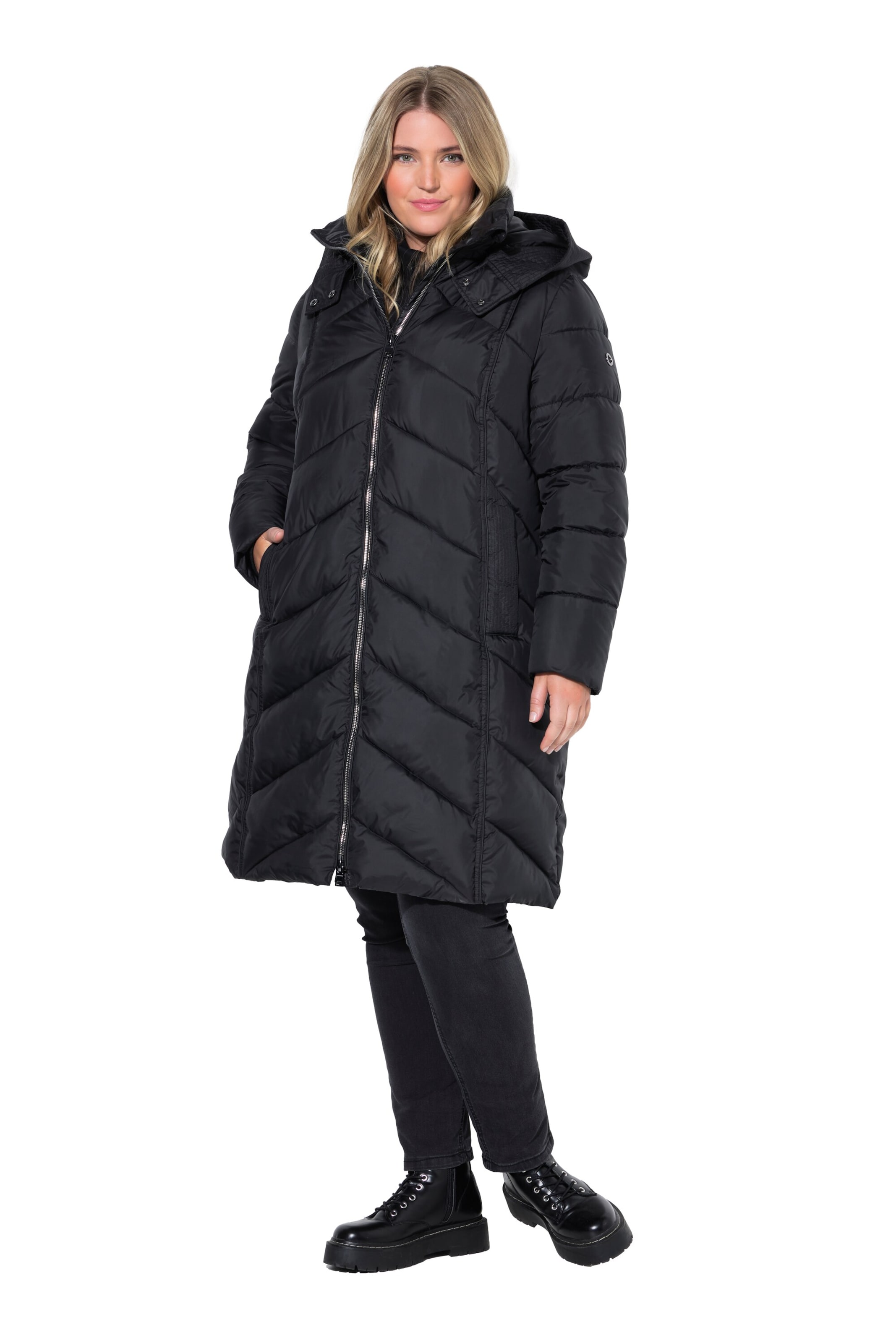 Ulla Popken Winter Coat in Grey: front