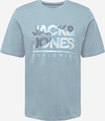 T-Shirt 'JJLUKE' JACK & JONES en bleu : devant