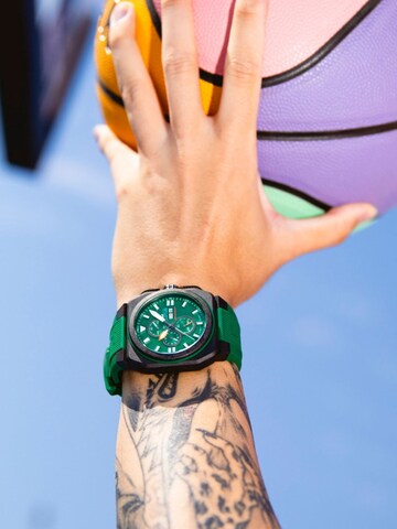 Montre à affichage analogique Lotus en vert : devant