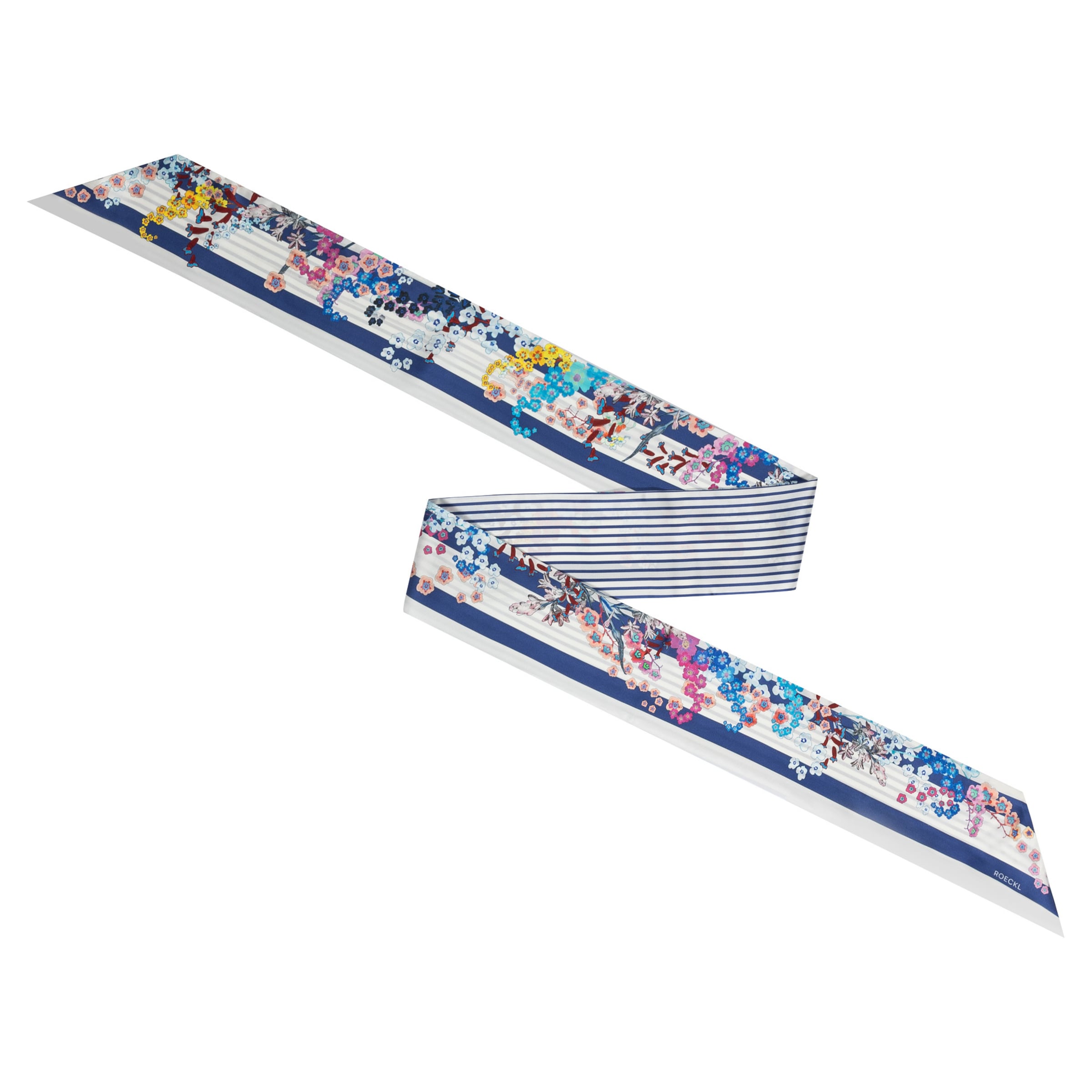 Roeckl Doek ' FLORAL TWILLY ' in Blauw: voorkant