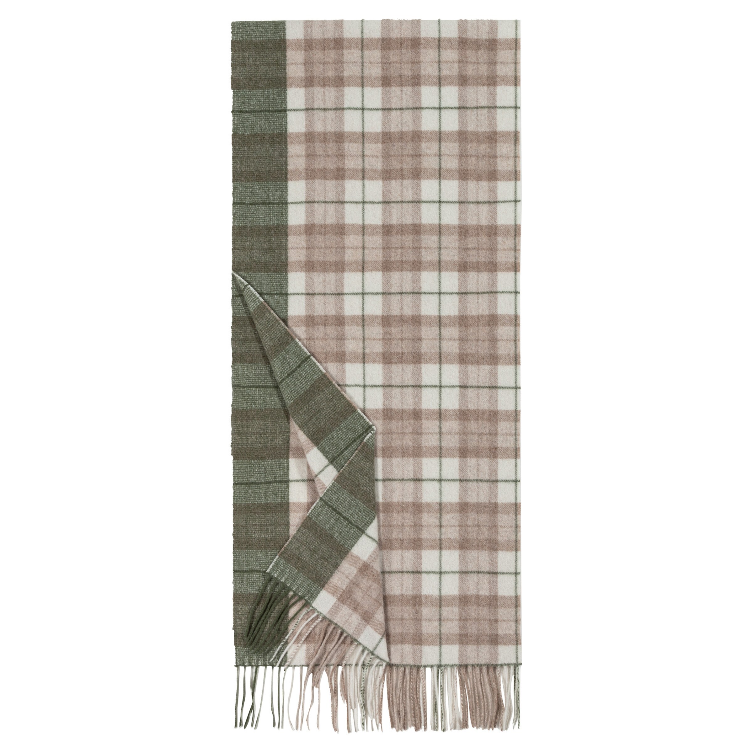 Sciarpa 'CREATIVE CHECK' Roeckl di colore beige / oliva / bianco, Visualizzazione prodotti