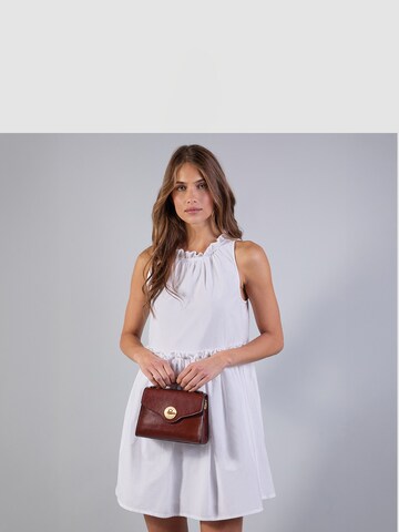The Bridge Crossbody Bag in Brown: front